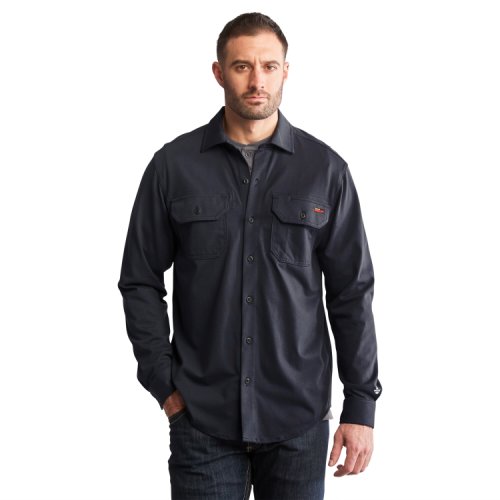 Imbracaminte barbati timberland pro big amp tall fr cotton core button front shirt navy