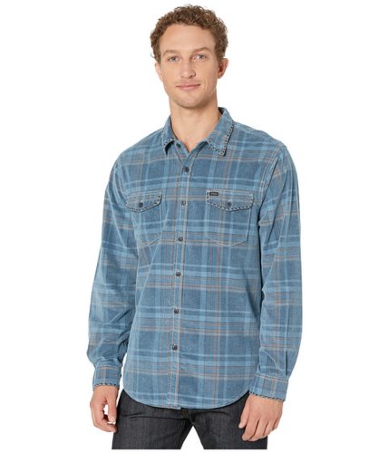 Imbracaminte barbati true grit lux vintage plaid ventura canyon cord long sleeve two-pocket shirt with stitch blue