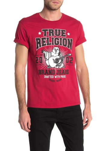 Imbracaminte barbati true religion buddha crew neck t-shirt red