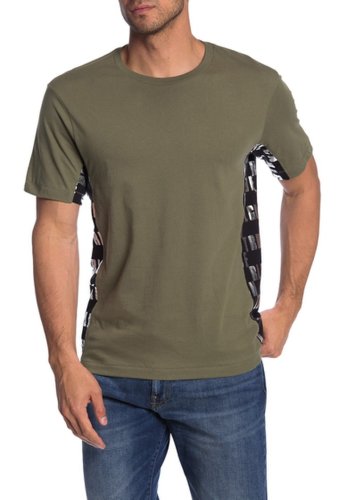 Imbracaminte barbati true religion contrast paneled crew neck t-shirt military green black