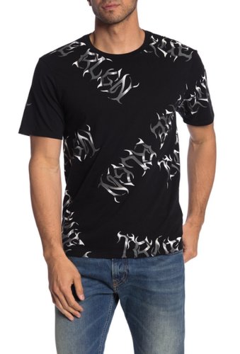 Imbracaminte barbati true religion printed crew neck t-shirt black