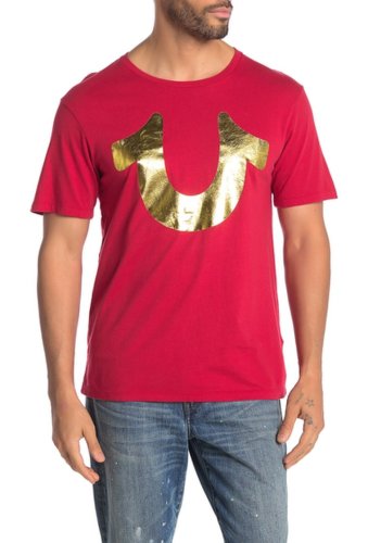 Imbracaminte barbati true religion short sleeve gold horseshoe t-shirt ruby red