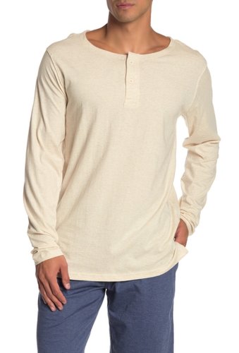 Imbracaminte barbati unsimply stitched long sleeve lounge henley heather oatmeal