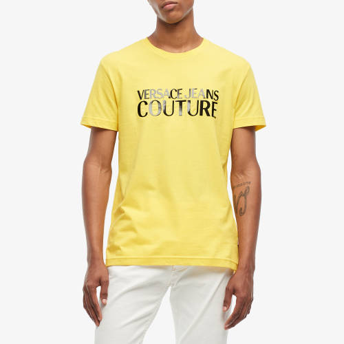 Imbracaminte barbati versace gloss applique logo t-shirt yellow