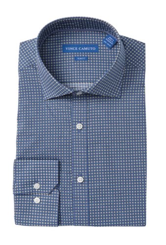 Imbracaminte barbati vince camuto neat pattern slim fit dress shirt medium blue print