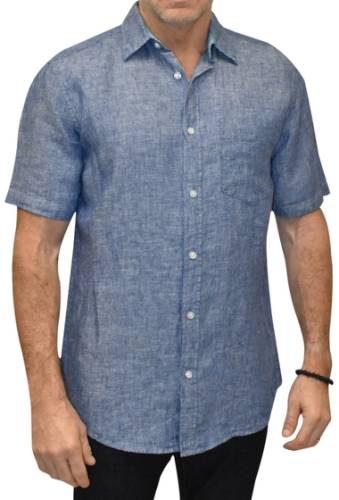 Imbracaminte barbati vintage 1946 vintage washed linen classic fit shirt dk chambray