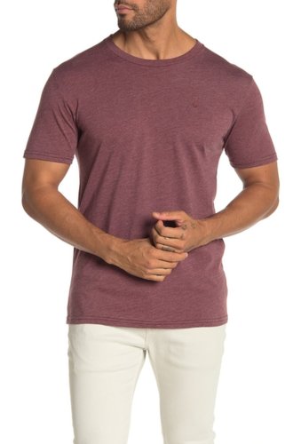 Imbracaminte barbati volcom via stone crew neck heathered t-shirt burgundy