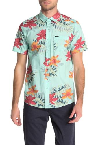 Imbracaminte barbati volcom wave fayer hawaiian short sleeve regular fit shirt seaglass