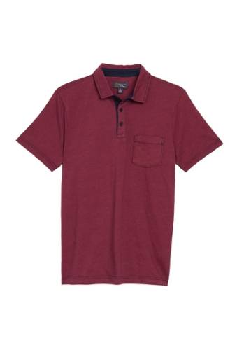 Imbracaminte barbati wallin bros short sleeve pocket polo shirt red navy fineline stripe