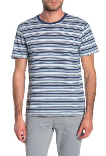 Imbracaminte barbati wallin bros short sleeve stripe knit t-shirt white navy varigated stripe