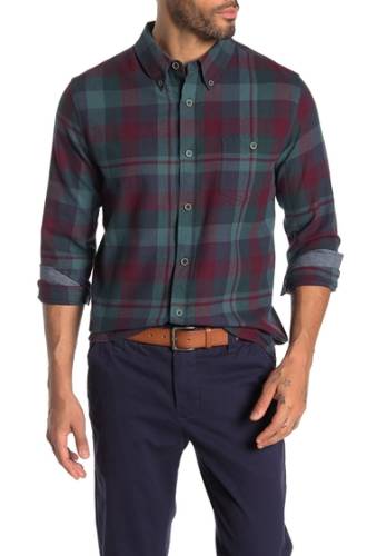 Imbracaminte barbati weatherproof plaid print regular fit flannel shirt evergreen
