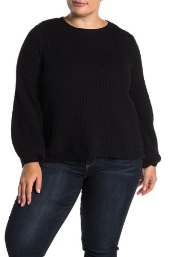 14th & Union Imbracaminte femei 14th union boatneck popcorn sweater plus size black