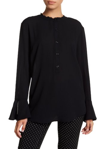 Imbracaminte femei 14th union chiffon long sleeve solid blouse regular petite black