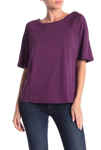 Imbracaminte femei 14th union embroidered mixed media t-shirt regular petite purple depth