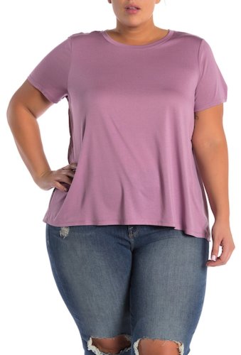 Imbracaminte femei 14th union shirred flounce back t-shirt plus size purple cloud