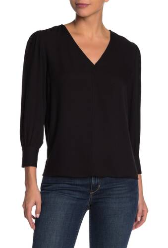 Imbracaminte femei 14th union v-neck long sleeve blouse regular petite black