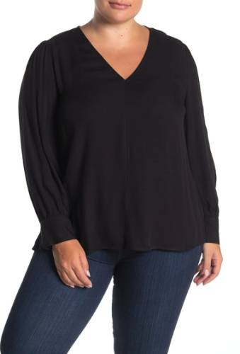 Imbracaminte femei 14th union v-neck popover blouse plus size black