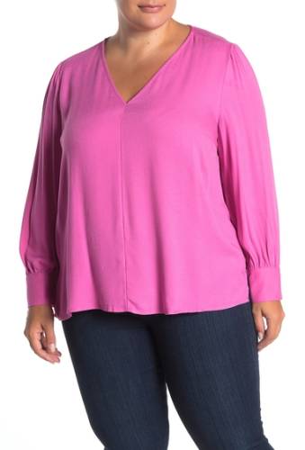 Imbracaminte femei 14th union v-neck popover blouse plus size pink phlox