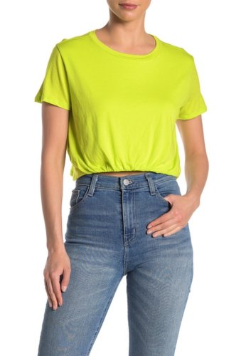 Imbracaminte femei abound twist tuck cropped t-shirt green sorbet