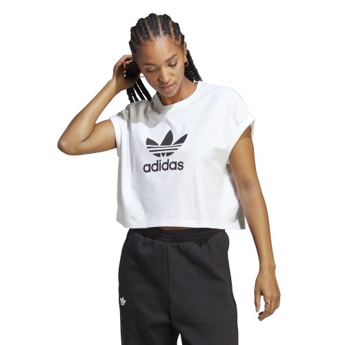 Imbracaminte femei Adidas Originals adicolor classics short trefoil tee white