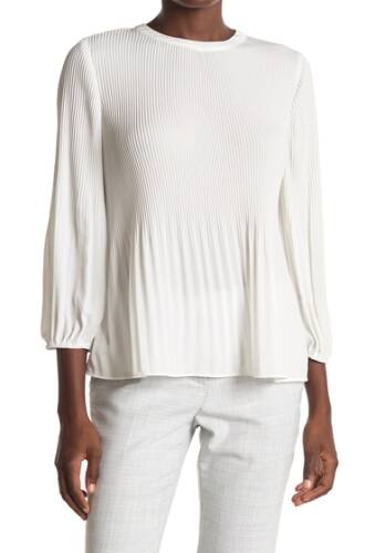 Imbracaminte femei Adrianna Papell pleated georgette crepe blouse ivory
