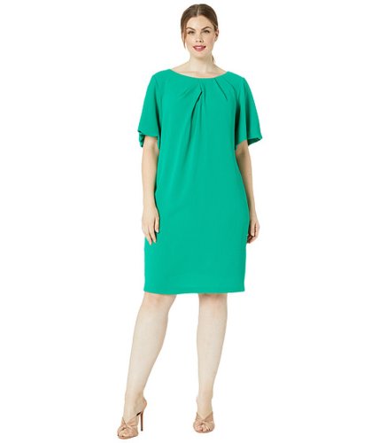 Imbracaminte femei adrianna papell plus size textured crepe dress with draped neckline and puff sleeves emerald green