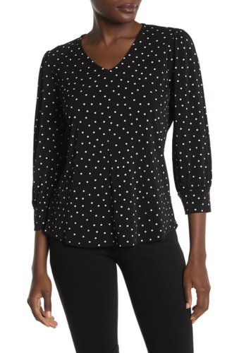 Imbracaminte femei adrianna papell polka dot print 34 length sleeve blouse black basic dot