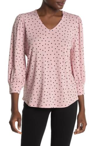 Imbracaminte femei adrianna papell polka dot print 34 length sleeve blouse blush basic dot