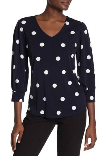 Imbracaminte femei adrianna papell polka dot print 34 length sleeve blouse nvivbigdt