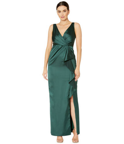 Imbracaminte femei adrianna papell sleeveless draped gown with front ruffle forest
