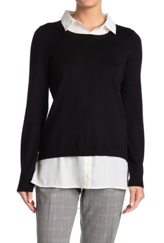 Imbracaminte femei adrianna papell solid twofer sweater blckivry