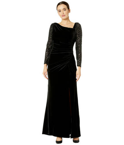 Imbracaminte femei adrianna papell velvet and sequin gown black
