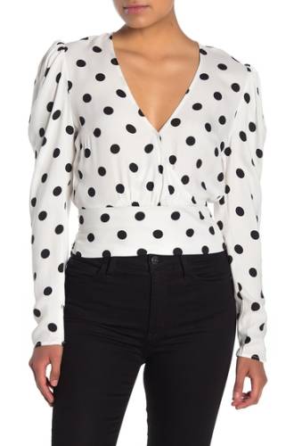 Imbracaminte femei afrm wrap front long sleeve blouse polka dot