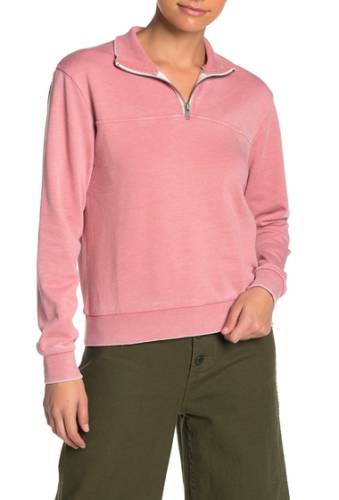 Imbracaminte femei alternative apparel burn out quarter zip sweatshirt rose bloom