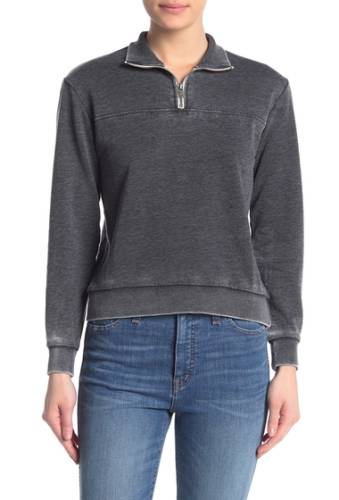 Imbracaminte femei alternative apparel burn out quarter zip sweatshirt washed black