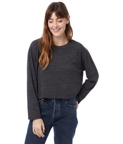 Imbracaminte femei alternative apparel eco long sleeve headliner cropped t-shirt eco black