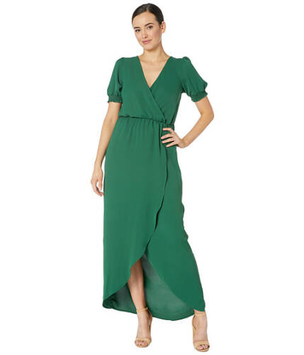 Imbracaminte femei american rose eden short sleeve faux wrap dress green