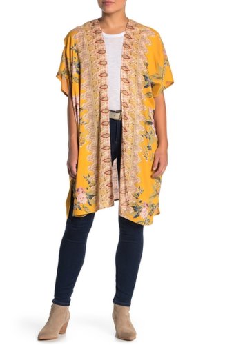 Imbracaminte femei angie printed duster kimono yellow