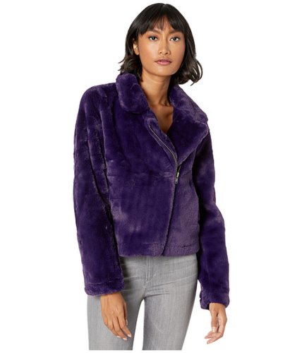 Imbracaminte femei apparis tukio faux fur moto jacket violet