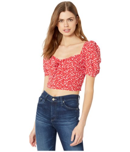 Imbracaminte femei bardot ditsy floral top ditsy red