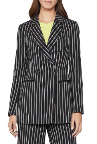 Imbracaminte femei bcbgmaxazria front button stripe jacket black combo