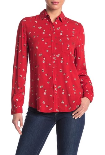 Imbracaminte femei beachlunchlounge alana printed button front shirt red daisy