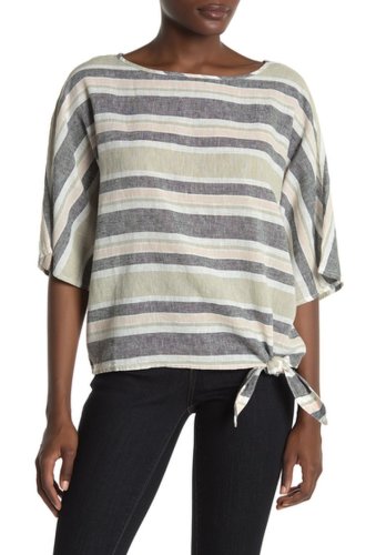Imbracaminte femei beachlunchlounge lucy striped tie side linen blend shirt chinois