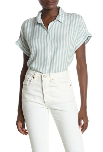 Imbracaminte femei beachlunchlounge spencer striped short sleeve camp shirt mint