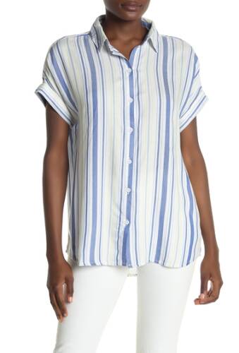 Imbracaminte femei beachlunchlounge spencer striped short sleeve camp shirt summer school