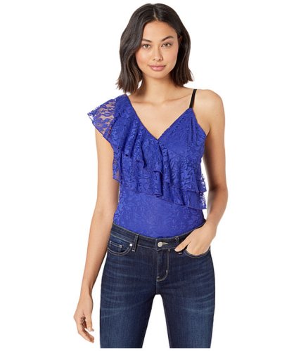 Imbracaminte femei bebe printed lace top with grosgrain straps clematis blue