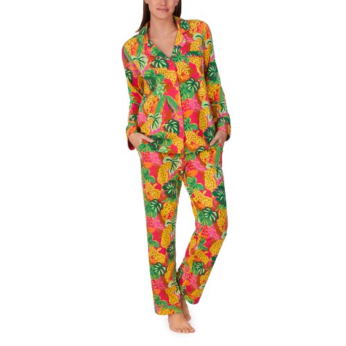 Imbracaminte femei bedhead pajamas long sleeve classic pj set lazy leopard