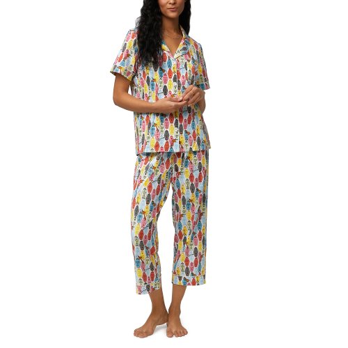 Imbracaminte femei bedhead pajamas organic cotton short sleeve crop pj set keys please