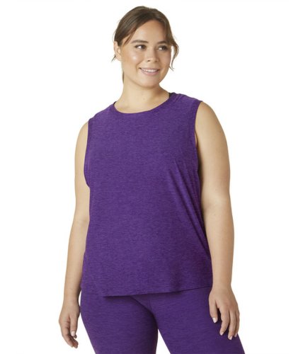 Imbracaminte femei beyond yoga plus size balanced muscle tank purple dahlia heather