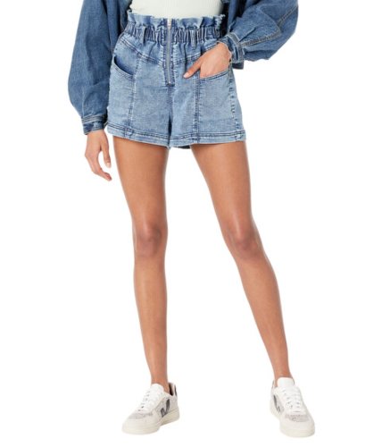 Imbracaminte femei blank nyc denim knit shorts with elastic waist front in blue blue